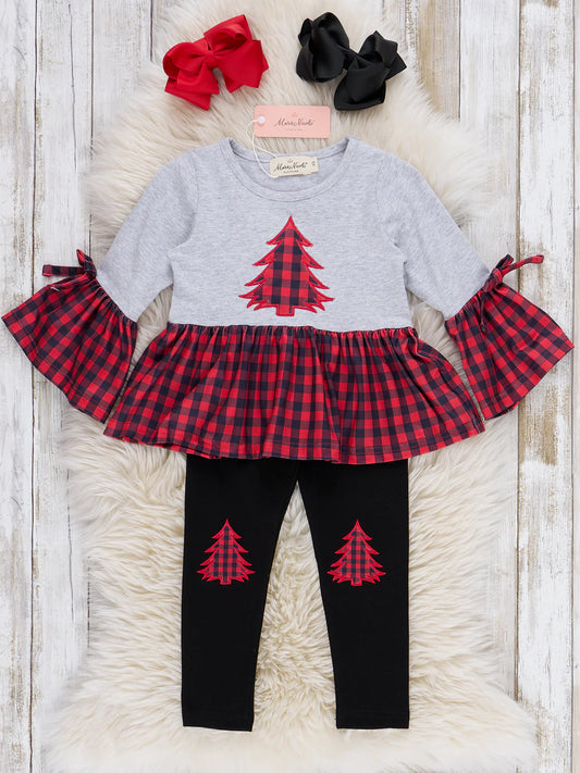Christmas Tree Spark Ruffle Outfit