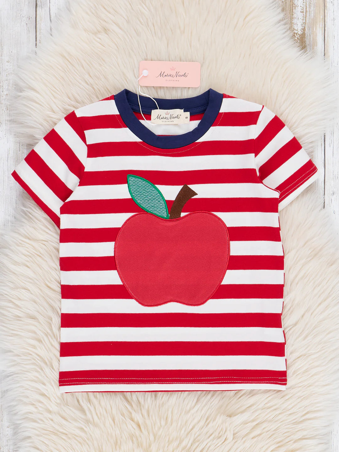 Striped Embroidered Apple Shirt