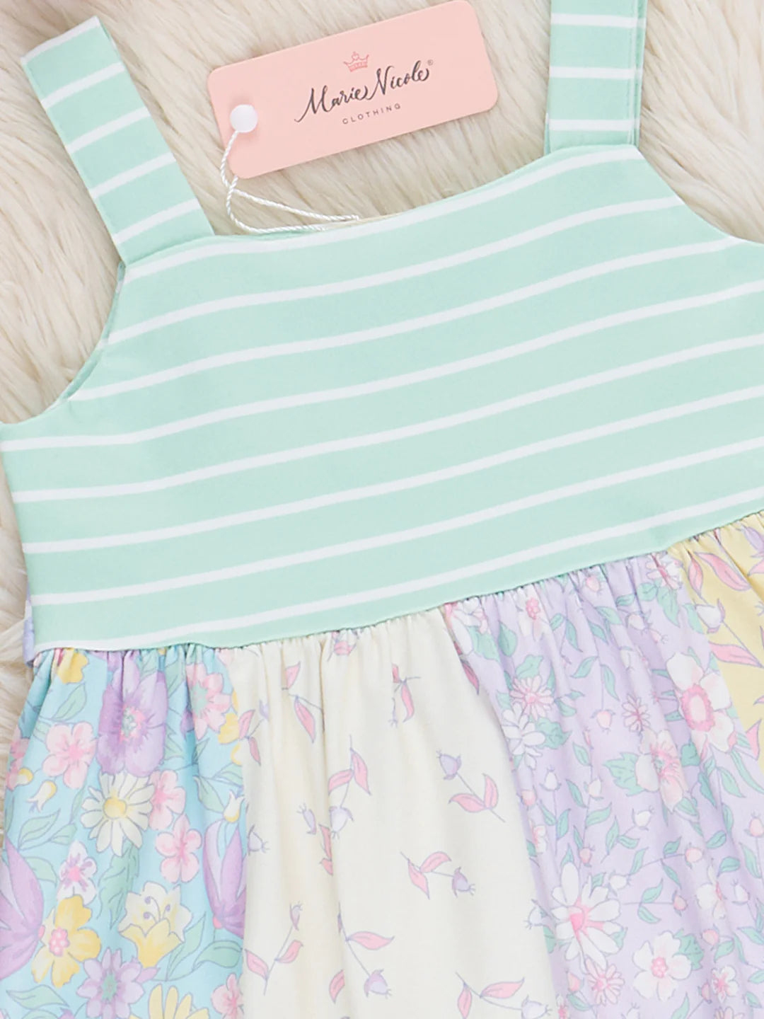 Pastel Buds & Blooms Ruffle Tie Dress