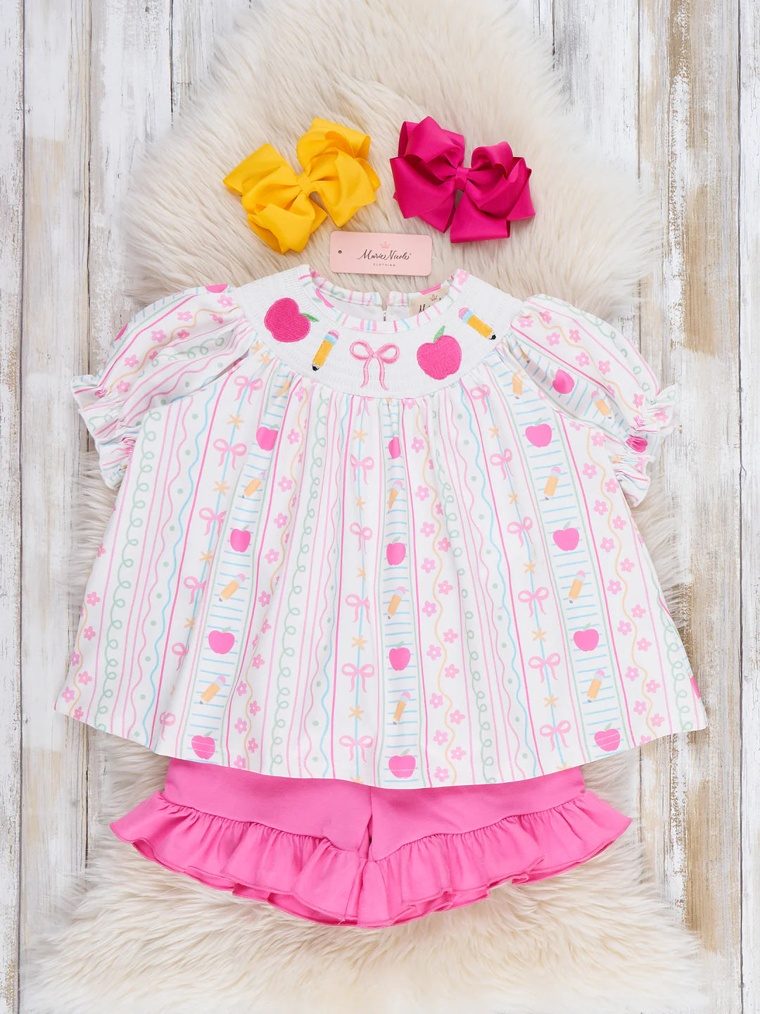 Tiny Learner & Apple Smocked Outfit