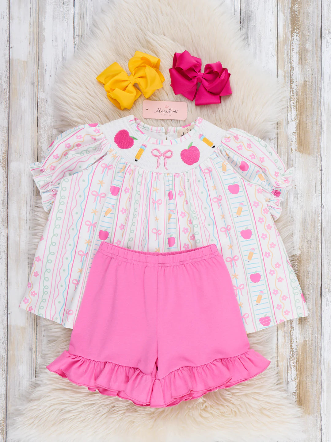 Tiny Learner & Apple Smocked Outfit