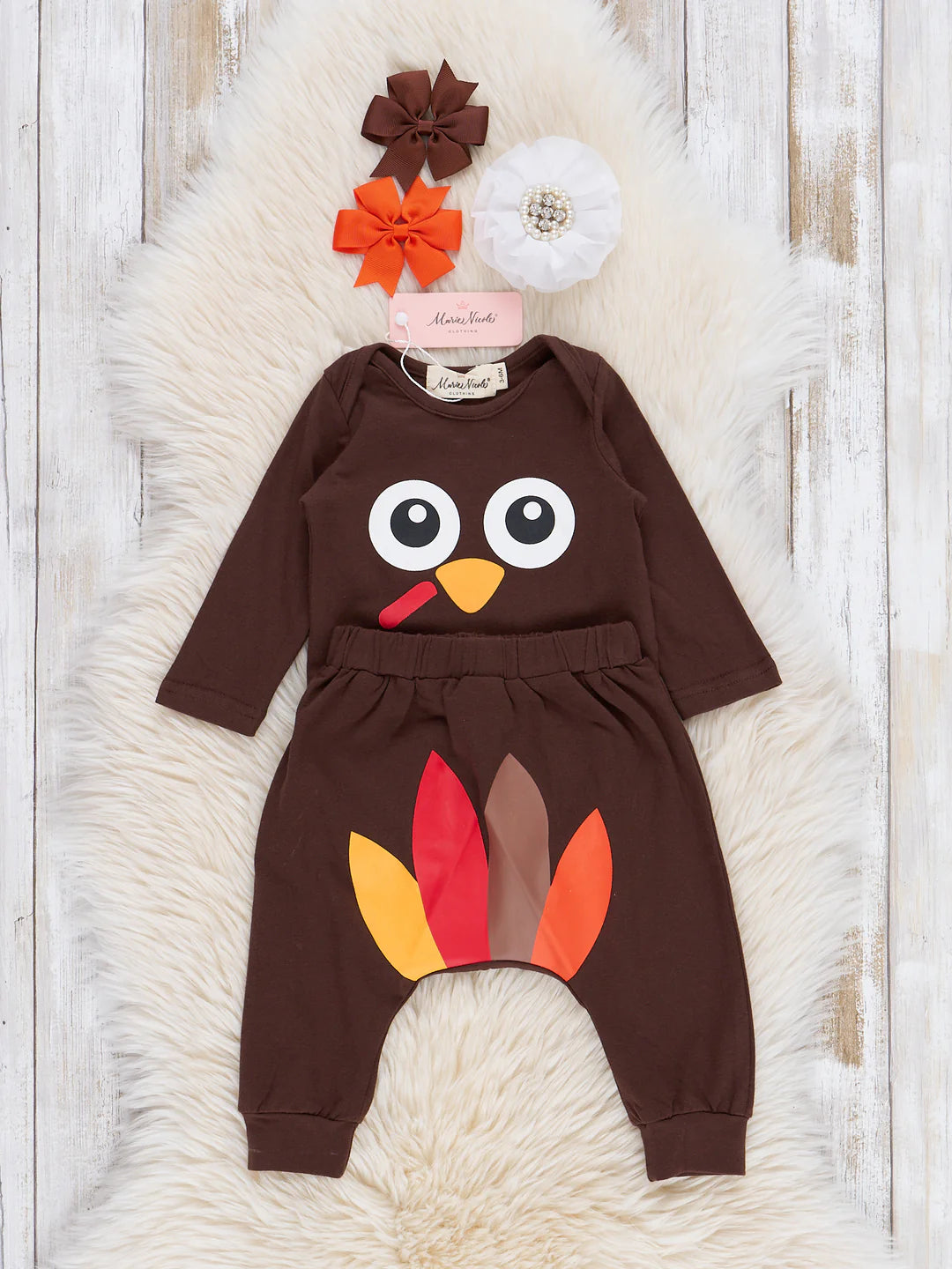 Brown Turkey Tail Joggers Set
