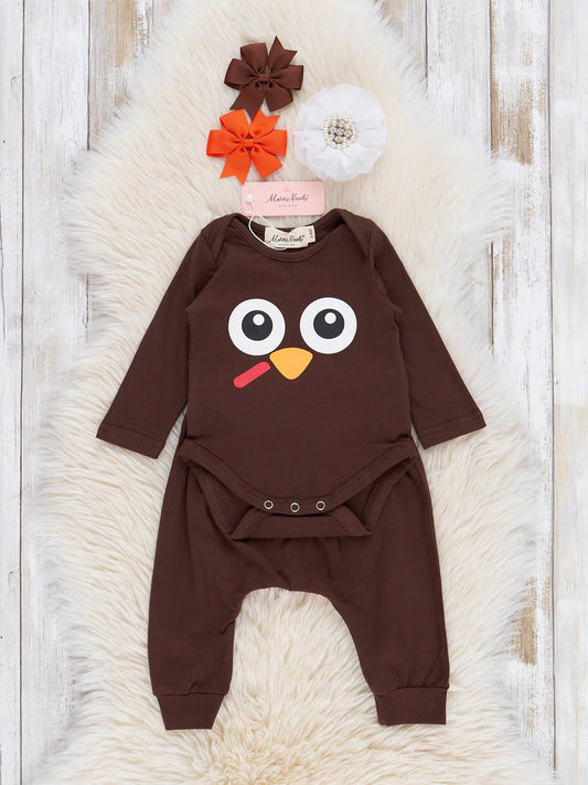 Brown Turkey Tail Joggers Set