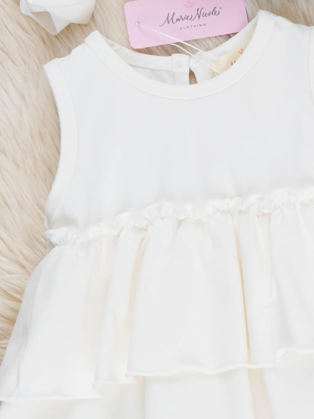 Tiered Cotton Ruffle Tank - WHITE