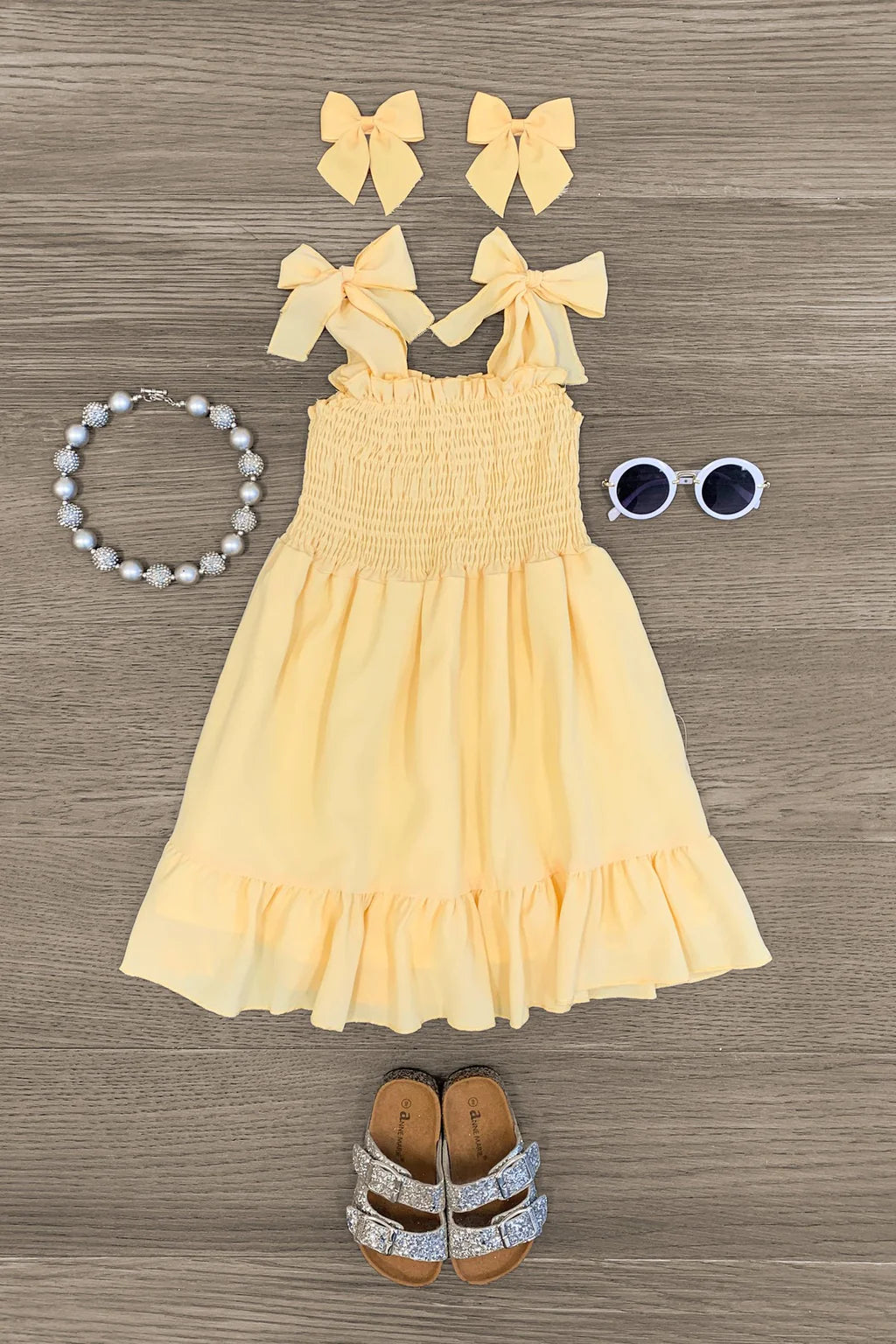 Pastel Tie Shoulder Dress YELLOW